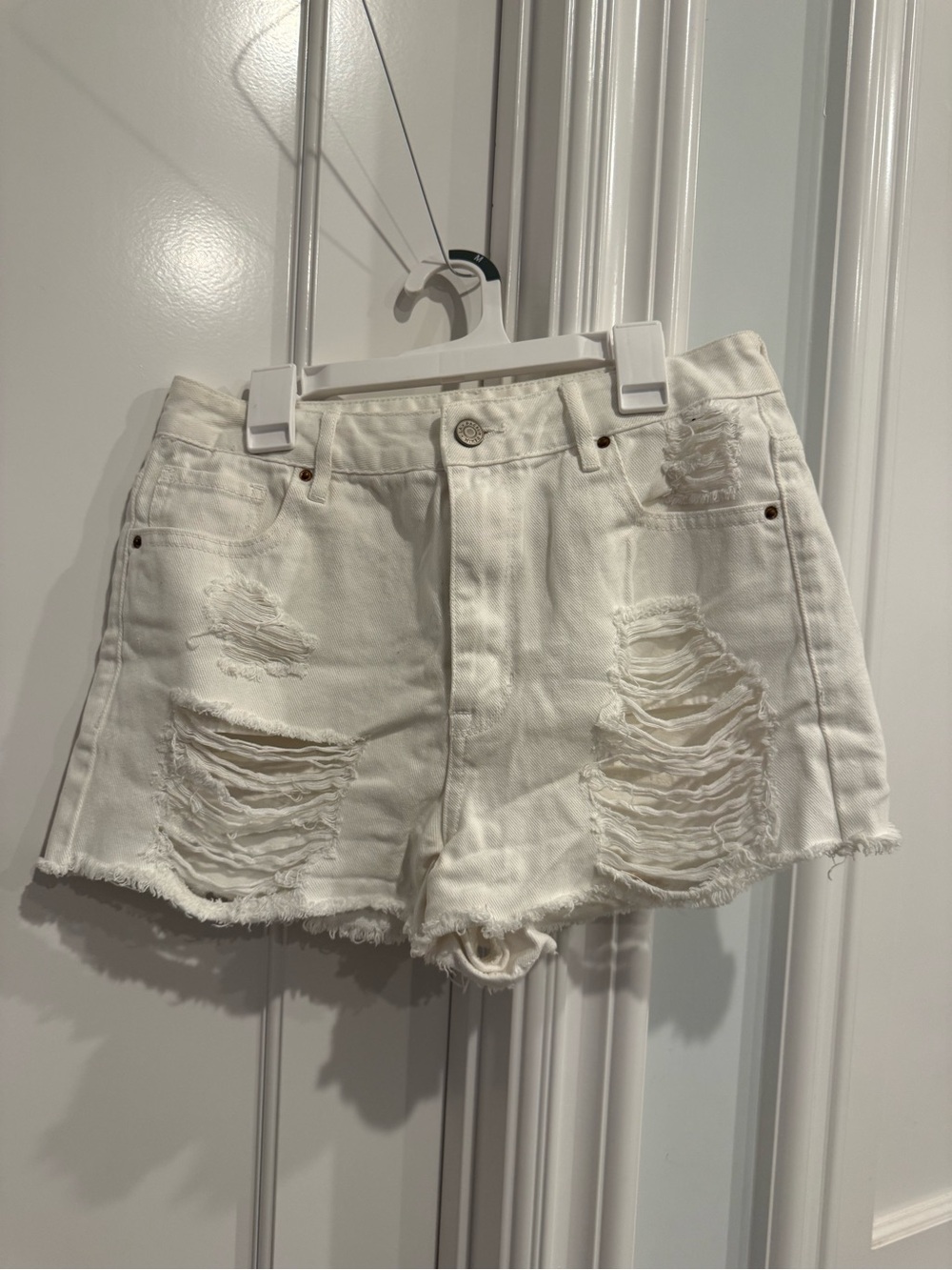 PacSun White Distressed Denim Cutoff Shorts